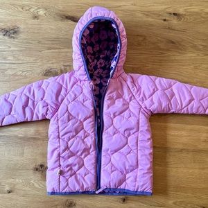 Lands End reversible hooded puffy coat